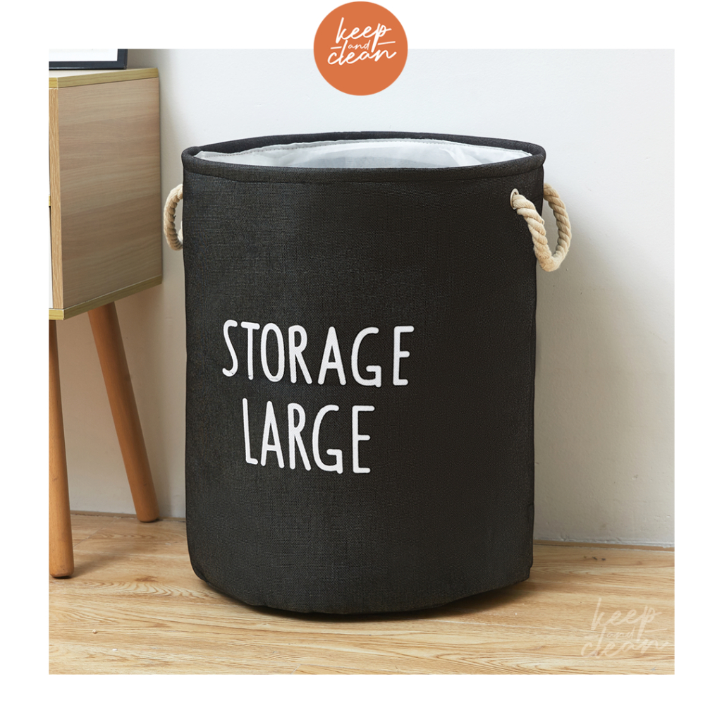 Laundry Basket ตะกร้าผ้าสไตล์ญี่ปุ่น ตะกร้าผ้าอเนกประสงค์ มีหูหิ้วพับเก็บได้ ผ้าซับ 2ชั้น เเข็งเเรง ใช้งานได้นาน