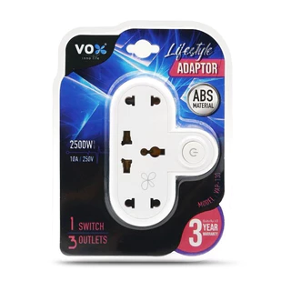 VEXXO อะแดปเตอร์ VEXXO Adapter อะแดปเตอร์ ปลั๊กไฟพ่วง VAP หัวแปลง รองรับแรงดันไฟฟ้า 250โวลต์ 10A/2500Wปลั๊กไฟพ่วง