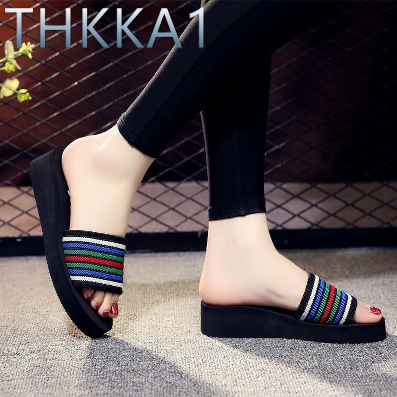THKKA1 รองเท้าแตะลำลองแฟชั่น/ส้นหนา 3.0/โฟม/ไซส์ 36-40