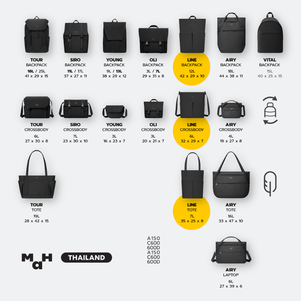 Easy E-Receipt MAH Line Backpack กระเป๋าเป้คอมพิวเตอร์ น้ำหนักเบา ผ้ากันน้ํา 16 นิ้ว (กระเป๋าสะพายหลัง)