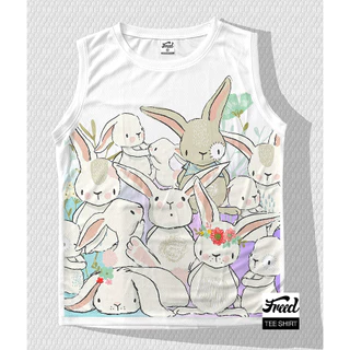 เสื้อแขนกุด สีขาว ผ้าโมโครทอลายรั้งผึ้ง ลายแมวน่ารัก พร้อมส่ง มีไซร้s,m,l,xlเสื้อผู้ใหญ่