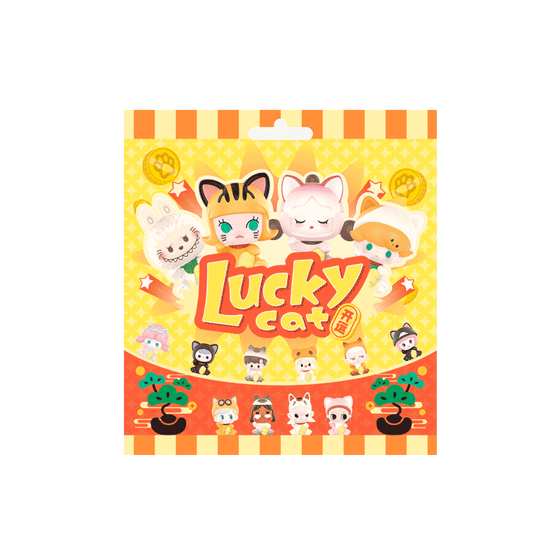 [สุ่ม] กล่องสุ่ม POP MART POP BEAN Lucky Cat Series blind bag มี5ชิ้น/ซอง ไม่แกะ ของแท้