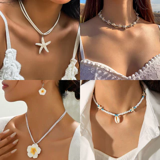 สร้อยคอ สร้อยคอเหล็ก สร้อยใส่ไปทะเล สร้อยคอไข่มุก มีหลายแบบ