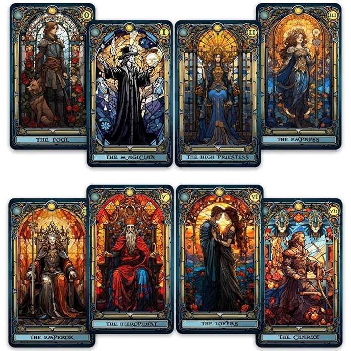 ไพ่ทาโรต์ชุด Stained Glass Tarot Cards, 78 Tarot Deck with Foil Edges