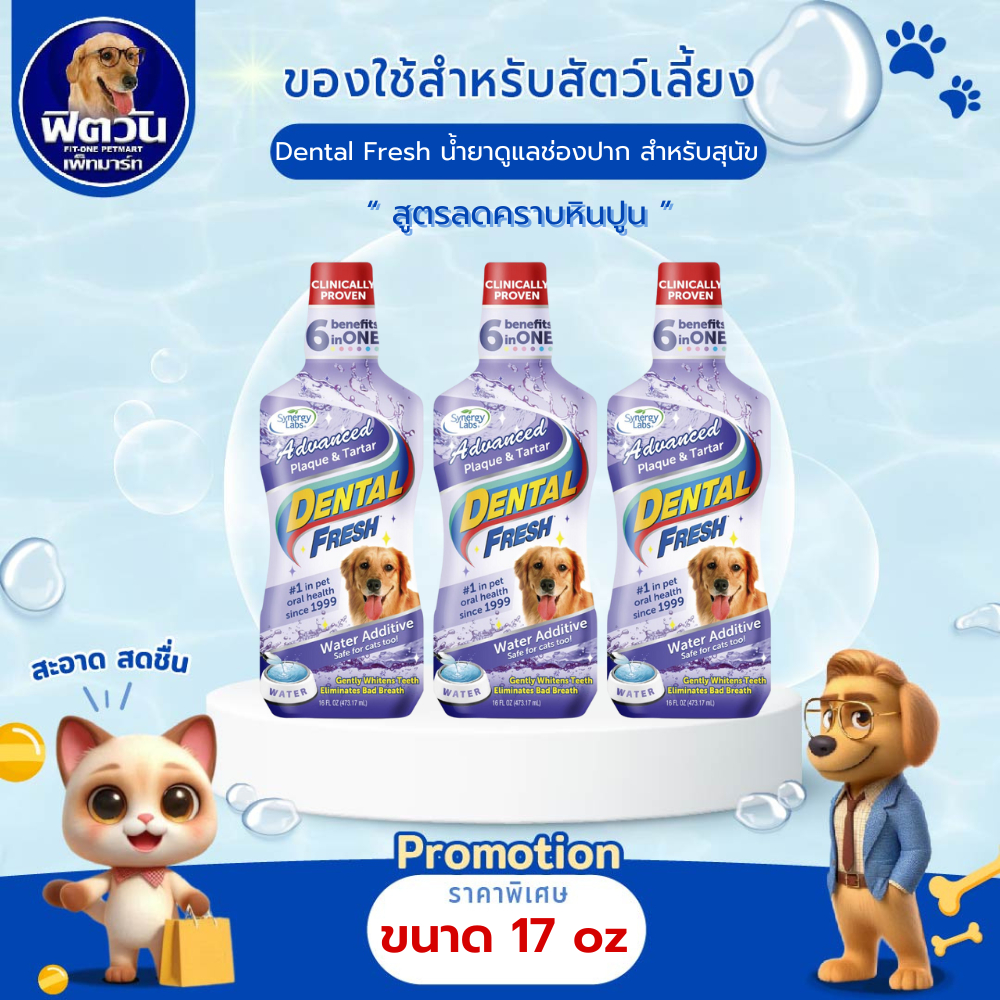 Dental Fresh for dogs   Advanced Plaque & Tartar น้ำยาดูแลช่องปาก สูตรลดคราบหินปูน 17oz{อื่นๆ}