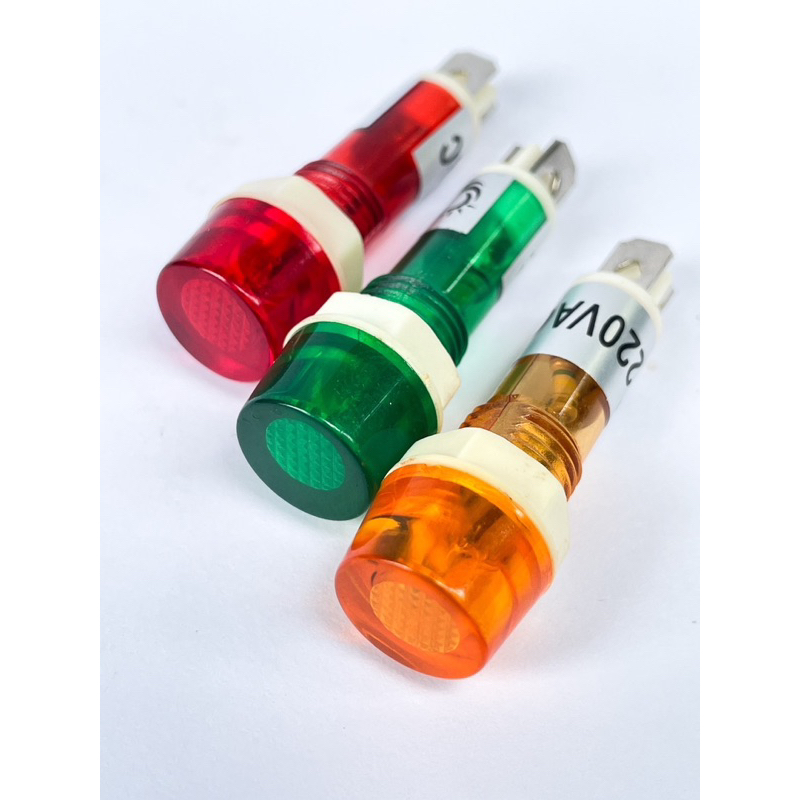 (แพ็ค1ตัว) ADP-N1 หลอดแลมป์ 10mm. 220VAC มี สีแดง,สีเขียว,สีส้ม ให้เลือก ไฟแสดงสถานะอุปกรณ์แหล่งจ่ายไฟ