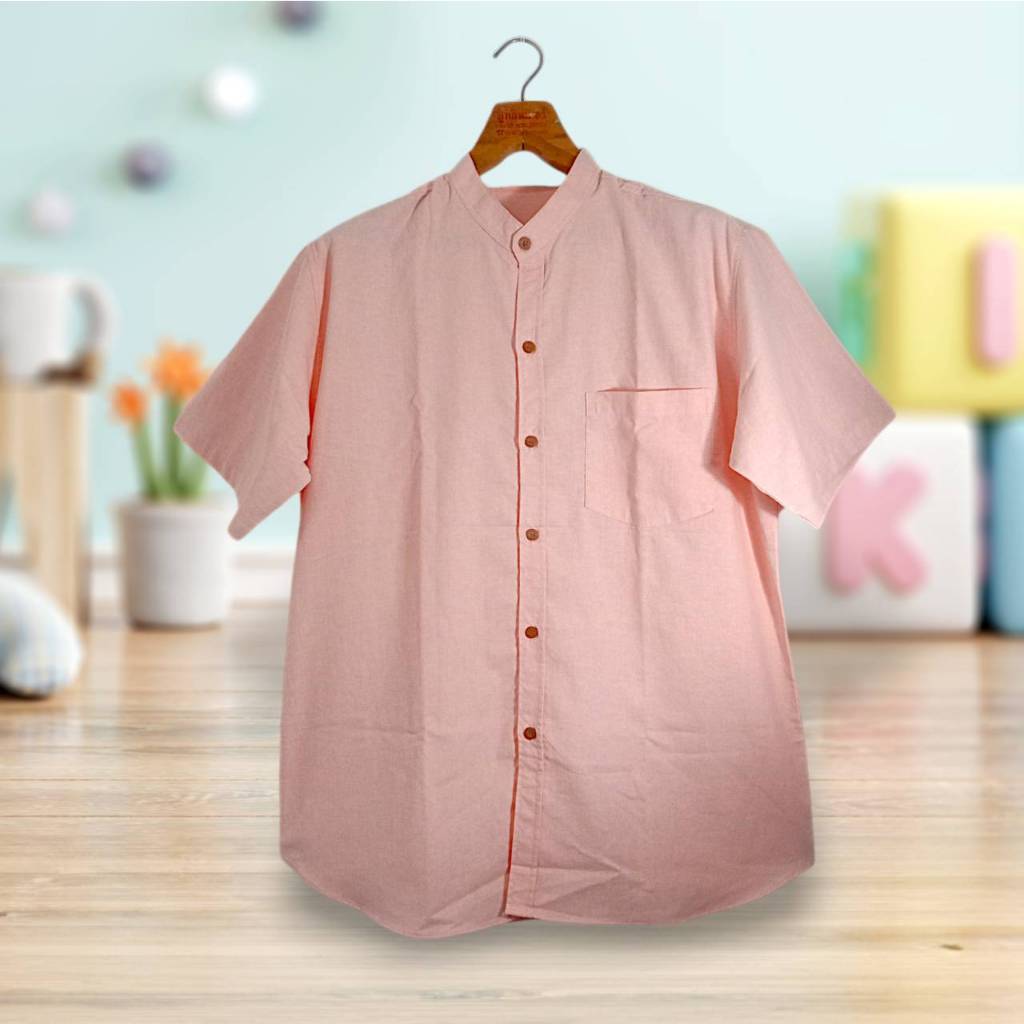 พร้อมส่ง เสื้อเซิ้ตคอจีน แขนสั้น (ทรงตรง) มีอก 38-52 นิ้ว