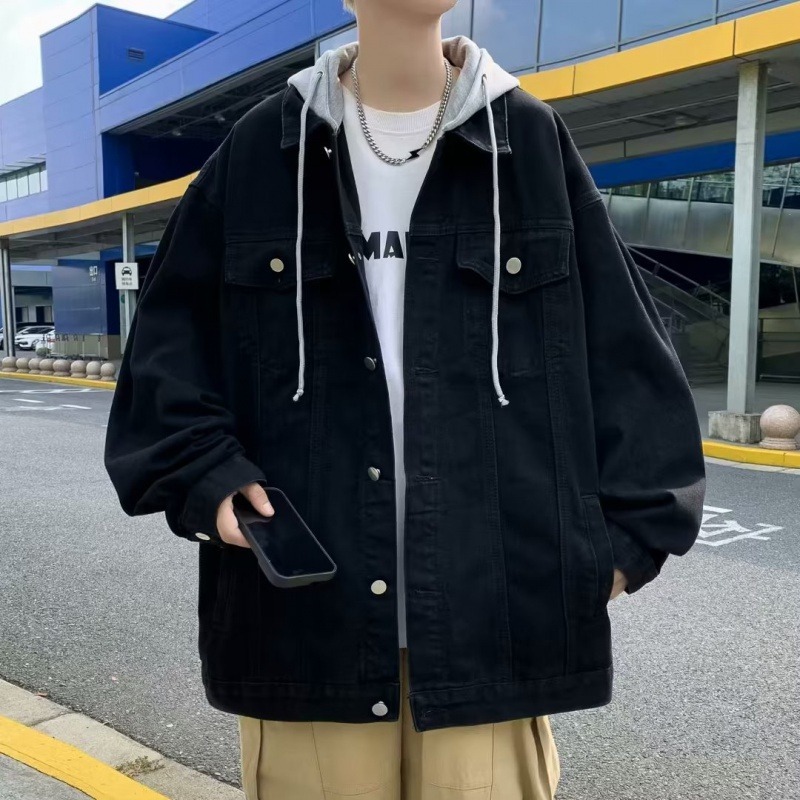 COD(THสปอต )เสื้อเเจ็คเกตยีนส์ผู้ชายผ้ายีนส์สีพื้น