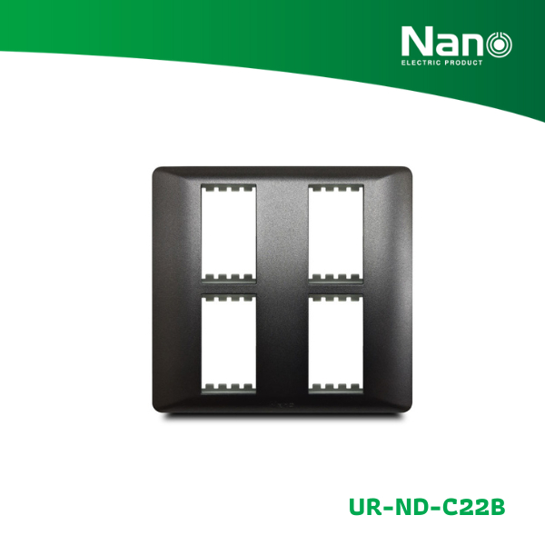 NANO แผงหน้ากากขอบมน ขนาด 4 ช่อง Nordic series (1 ชิ้น/กล่อง) รุ่น UR-ND-C22