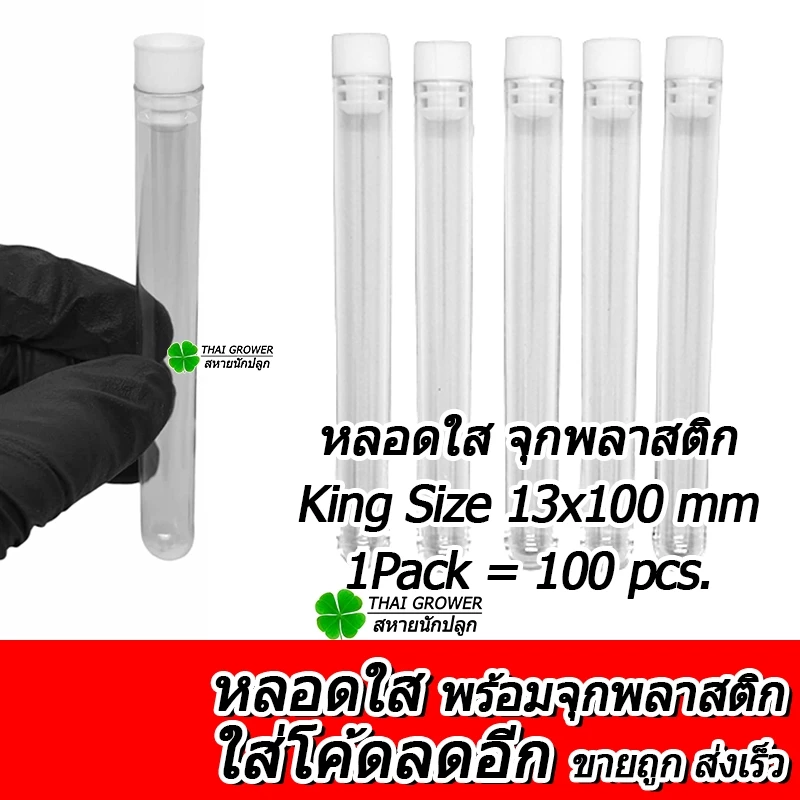 🇹🇭 (ขายส่ง!!) Tube Holder หลอดทดลองพลาสติกใส จุกพลาสติก ใส่โรลสำเร็จได้