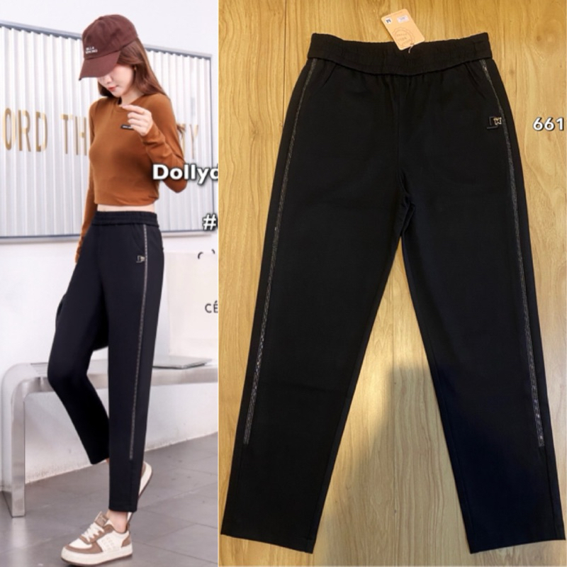 6611 กางเกง Dolly Dell สีดำผ้าเทพ