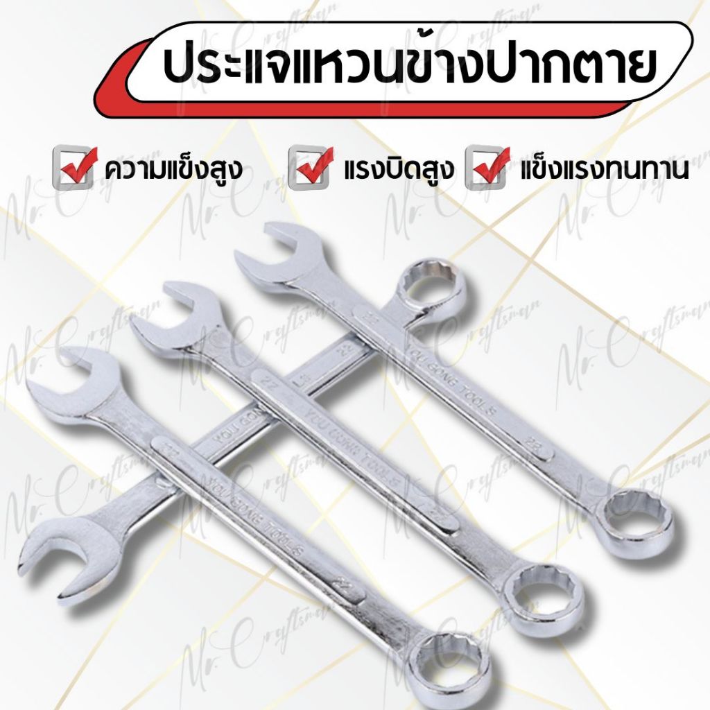 META ประแจแหวนข้างปากตาย เบอร์ 6 - 20 มม เมต้า
