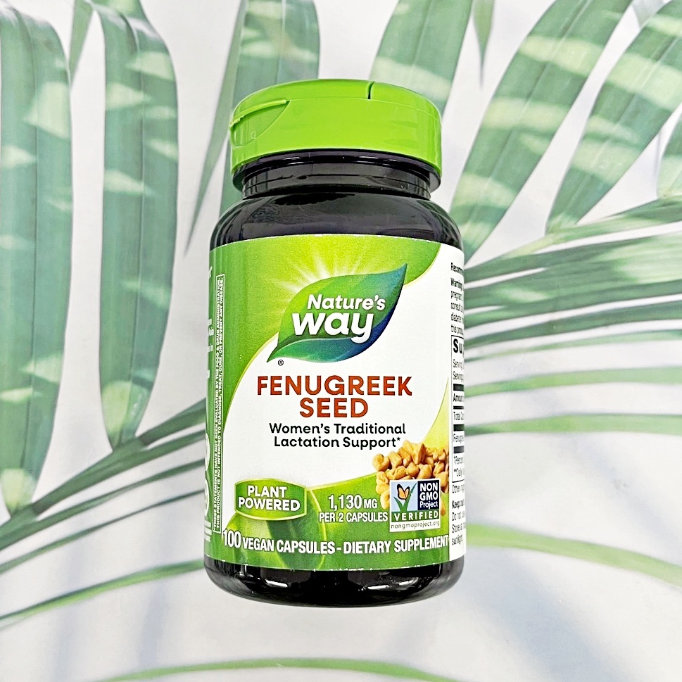 ฟีนูกรีก หรือลูกซัด Fenugreek Seed 610 mg 100 Vegetarian Capsules (Nature's Way)