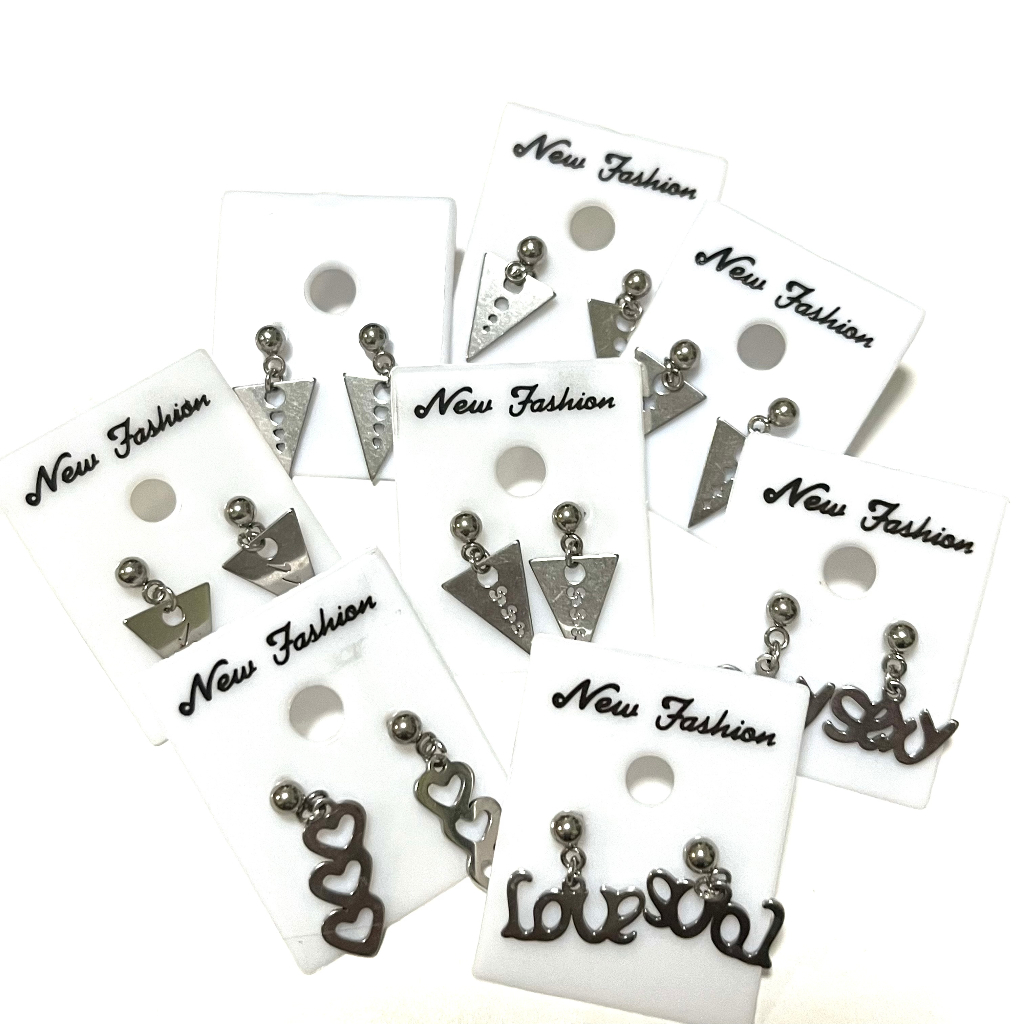 ต่างหู ไม่ต้องเจาะหู ตุ้มหู จิว ไม้กางเขน Cross Huggie Stud Earrings for Men Stainless Steel Earing 