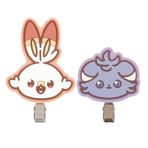กิ๊บติดผม แบบยางคู่ po Pokemon Marimocraft Pocket Peace Rubber Hair Clip Scorbunny And Espurr