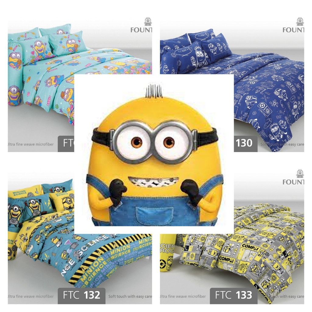 ผ้าปูที่นอน ลาย Minion/Fountain V.19