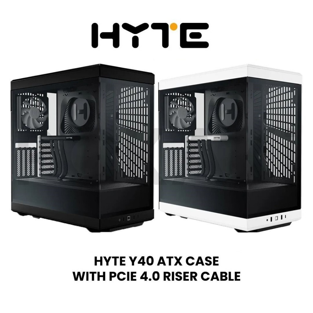 CASE HYTE Y40 Modern Aesthetic Panoramic Tempered Glass Mid-Tower ATX Computer Gaming