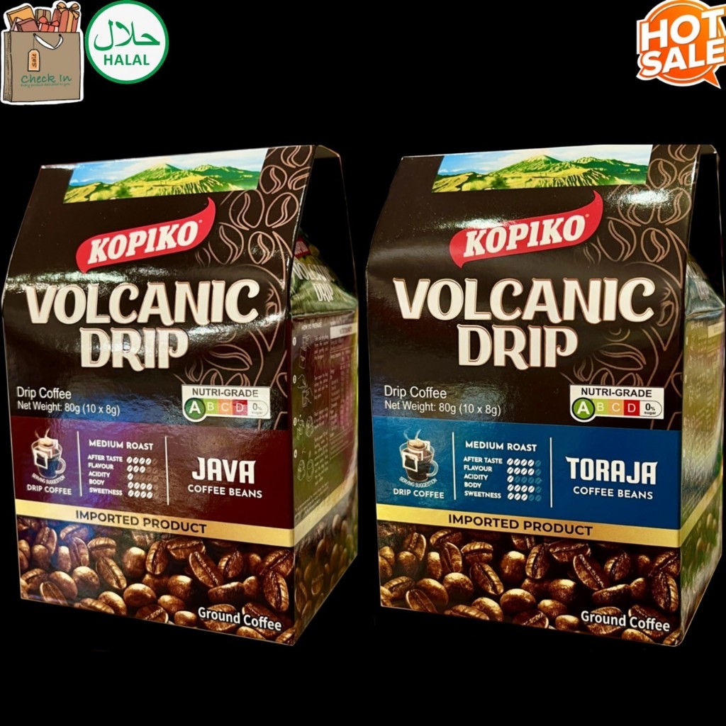 ของแท้ Kopiko Volcanic Drip Java , Toraja กาแฟแท้คั่วบด โวคานิค ดริป โกปิโก้ กาแฟ อาราบิก้า แท้คั่วบ
