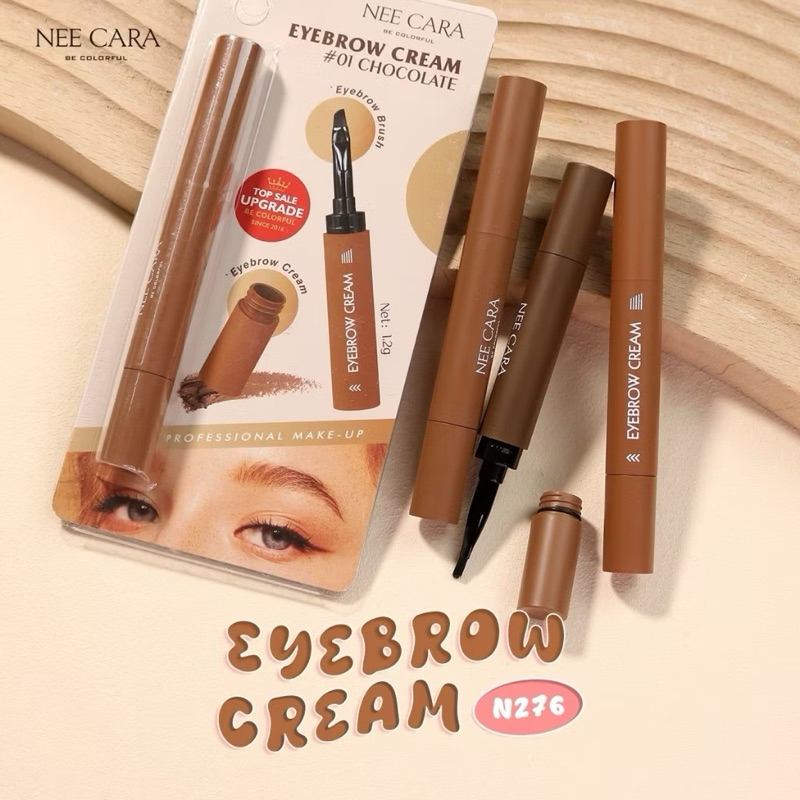 ของแท้ มูสเขียนคิ้ว เนื้อนุ่ม เกลี่ยง่าย ปัง สีชัด ติดทน N276 ของแท้ 100% NEE CARA BE COLORFUL EYEBROW CREAM