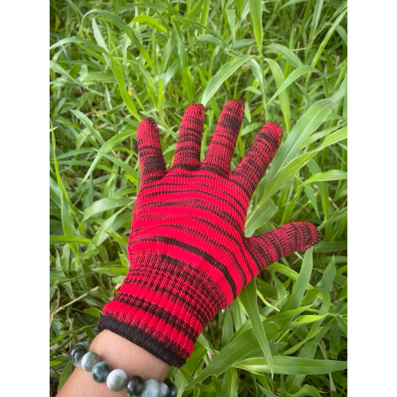 ถุงมือผ้าไนล่อน  1โหล 12 คู่ คละสะ3สี งานฟรีไซร์ ใส่ได้ ทั้งชาย-หญิง