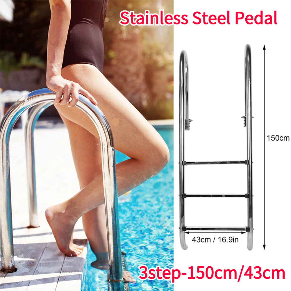 บันไดสระว่ายน้ำบันได 2/3ขั้นบันไดสแตนเลส Swimming Pool Ladder ขั้นตอนบันไดสระว่ายน้ำอุปกรณ์อ่างน้ำร้อน