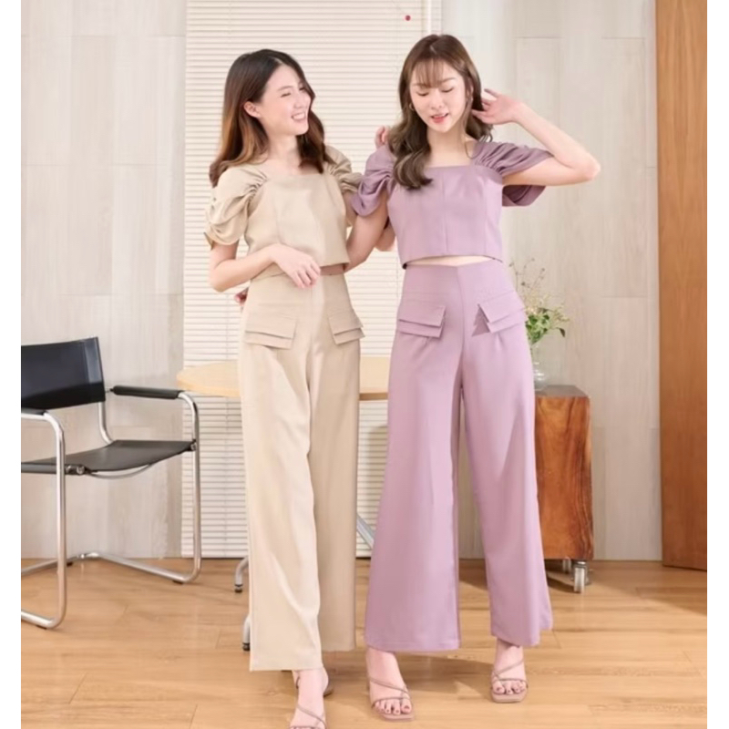 Used กางเกงขายาวสีครีม size xs จากร้านShuuxme