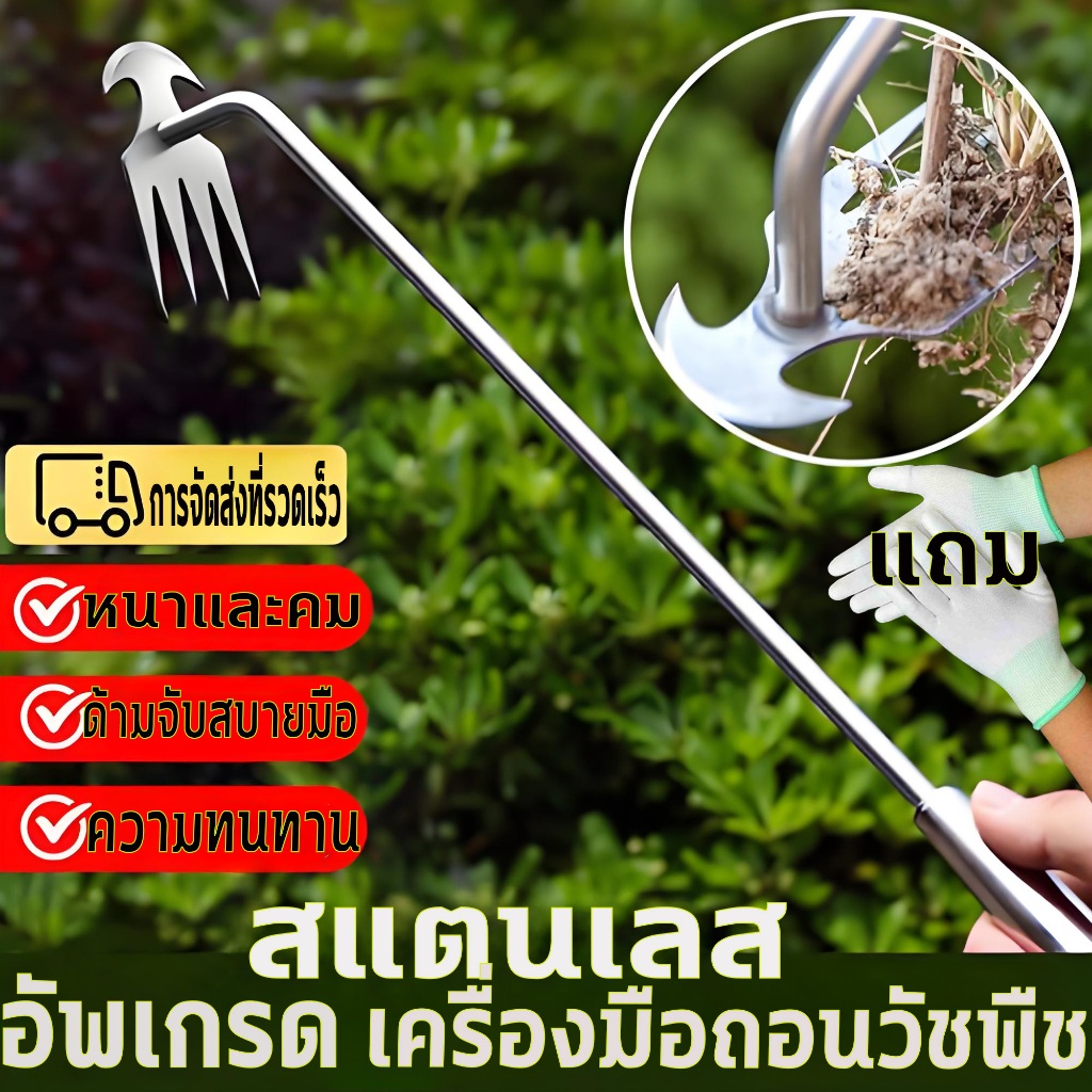 COD ใช้ถากหน้าดิน ถางหญ้า เครื่องมือผักสวนอเนกประสงค์ คราด มีดจอบ คราดเก็บหญ้า อุปกรณ์ทำสวน คราดเหล็ก หัวคู่จอบขุดดิน