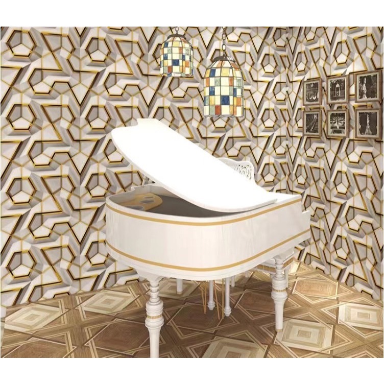 วอลเปเปอร์สติ๊กเกอร์ ลาย3d สินค้ามาใหม่ หน้ากว้าง45ยาว10เมตร  งานสวยมาก มีกาวในตัว - รูปที่ 4