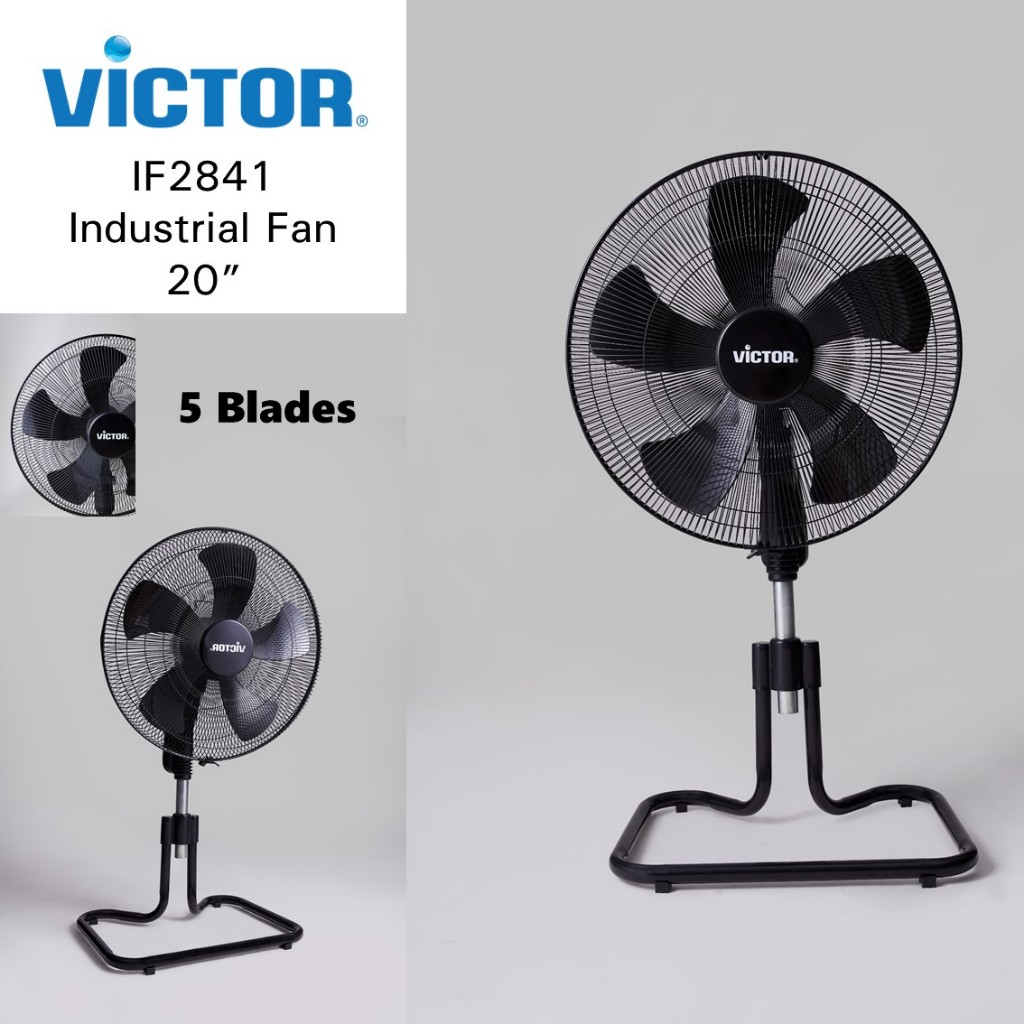 Victor พัดลม อุตสาหกรรม รุ่น IF-2841 ขนาด 20 นิ้ว  5 ใบพัด ความเร็วลม 3 ระดับ ประกันมอเตอร์ 3 ปี พัดลมตั้งพื้น วิคเตอร์
