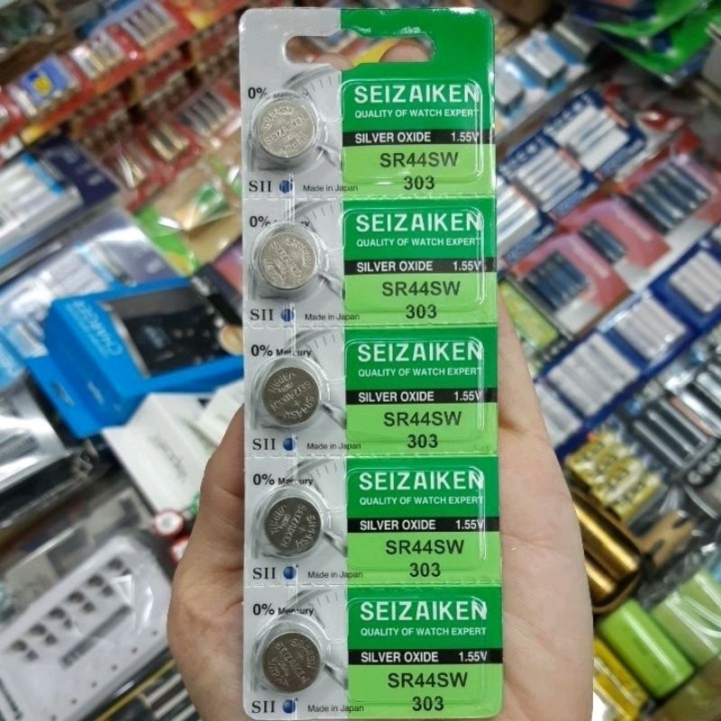 ถ่านกระดุม Seizaiken SR44SW, 303 1.55V ของแท้ Made in Japan
