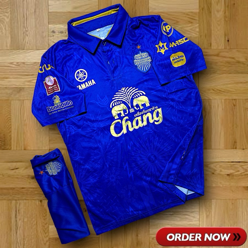 ชุดกีฬาผู้ชาย สโมสร บุรีรัมย์ แขนสั้น แบบใหม่ล่าสุด 2024 มีไซด์ M- - - 3XL มีเสื้อพร้อมกางเกง เนื้อผ้ายืดใส่สบาย