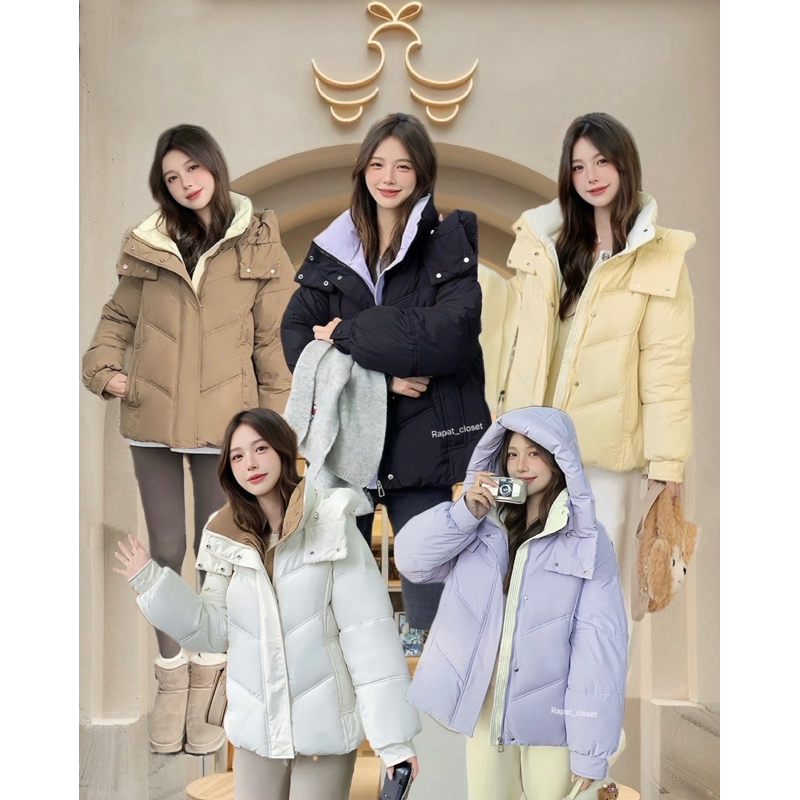 🌨️New  Puffer Hooddie🌨️ R002 พร้อมส่ง เสื้อกันหนาว เสื้อโค้ทมีฮู้ด