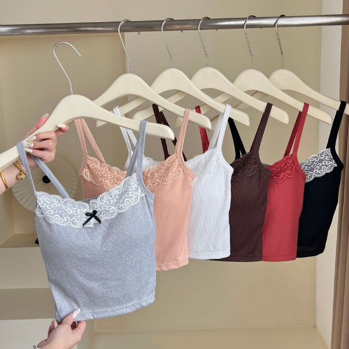 SP-8 เสื้อสายเดี่ยว มีฟองน้ำ เสื้อผ้าผู้หญิง ผ้านิ่มใส่สบาย สินค้าพร้อมส่ง