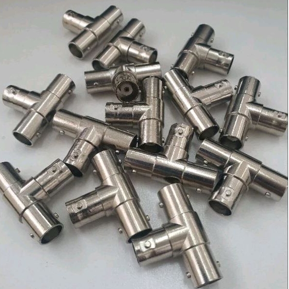BNC T Bar Cable Joiner Splitter 1 Input to 2 Outputs for 75Ohm CCTV Coax Cable