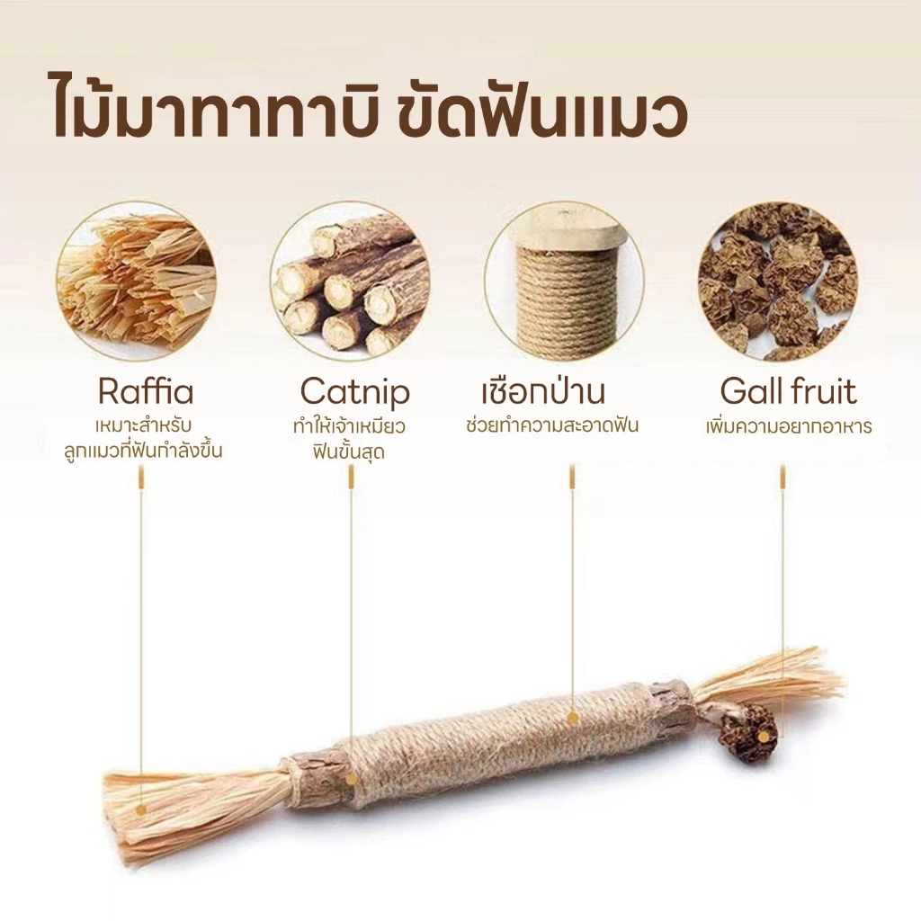 yoyopet ไม้มาทาทาบิ แบบเชือก ขัดฟันแมว ลดหินปูน แคทนิป thumbnail 4