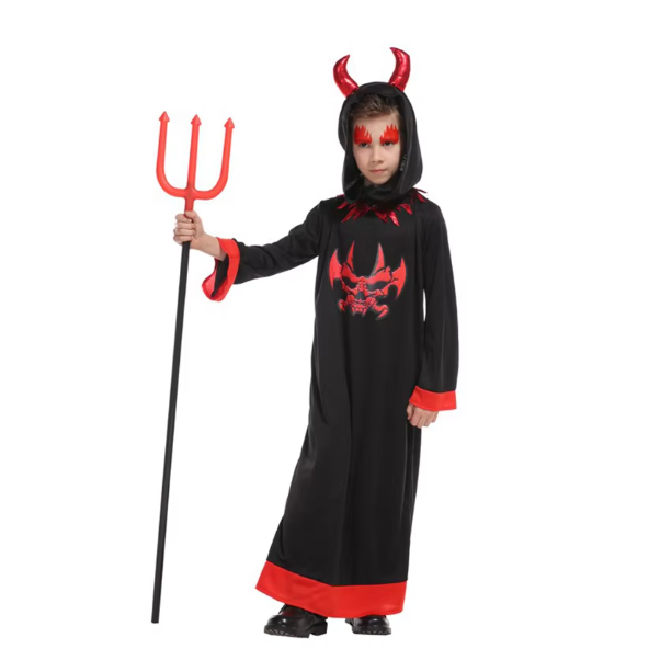 ฮาโลวีนเด็กน่ากลัวBloody Red Devil เสื้อผ้า Jumpsuits ชุดเด็กแฟนซี B0160 Boy Grim Reaper Costume