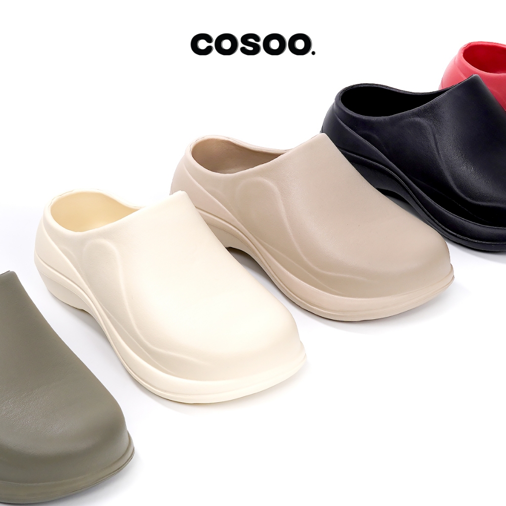 COSOO รองเท้าแตะ รองเท้าหัวโต รองเท้าแฟชั่น รองเท้าผู้หญิง แบบสวม นุ่มสบายเท้า พื้นหนา กันลื่น กันน้ำ รุ่น CS-H02