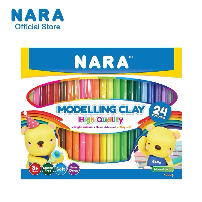 [1กล่อง] ดินน้ำมันไร้สารพิษ รุ่น BX-1000-24 [24 แท่ง 24 สี น้ำหนักรวม 1 กิโลกรัม]