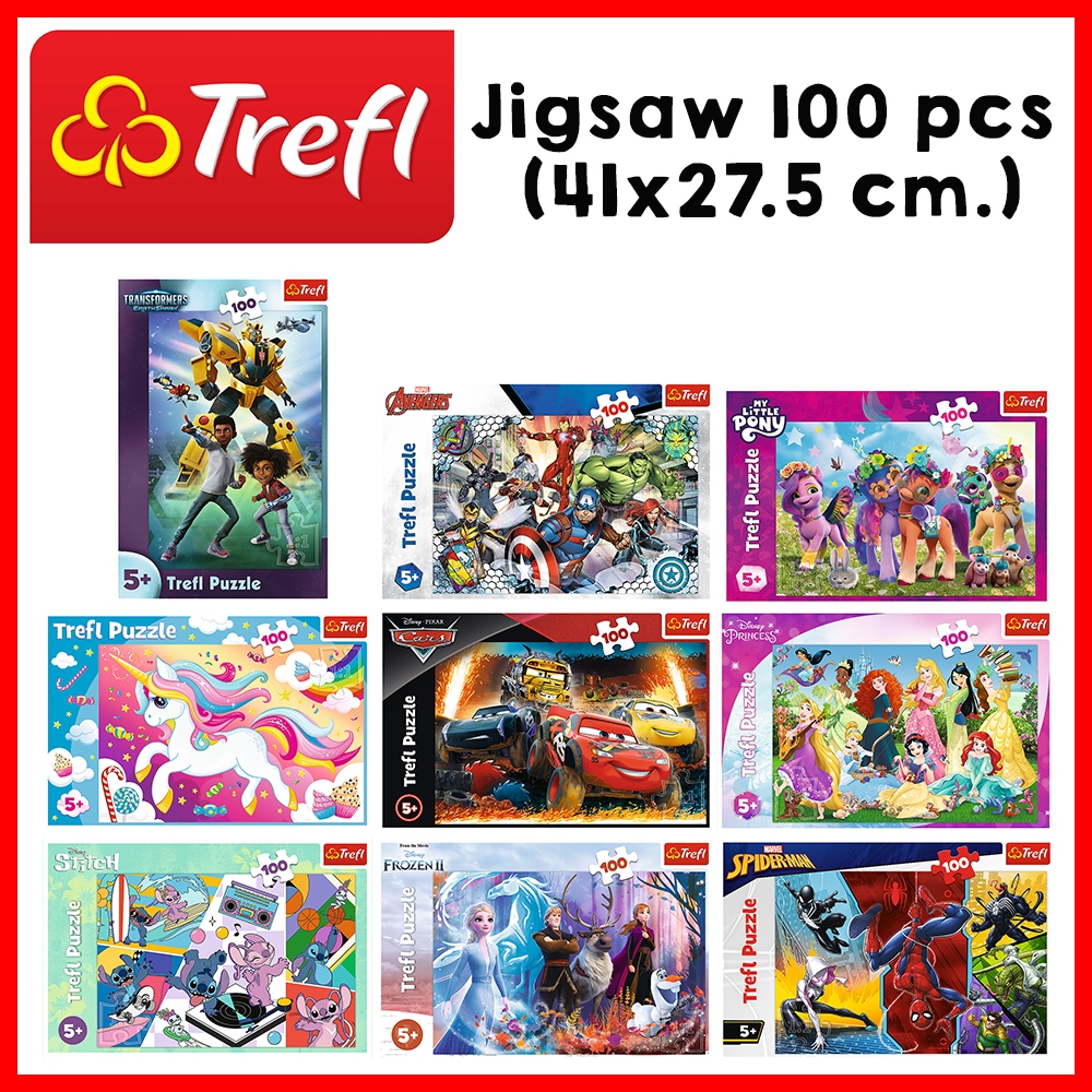 TREFL Jigsaw จิ๊กซอว์เด็ก จิ๊กซอว์ ดิสนี่ย์ จำนวน 100 ชิ้น Disney Frozen Marvel ของแท้ 100% (5ปี+) ผลิต นำเข้าจากยุโรป