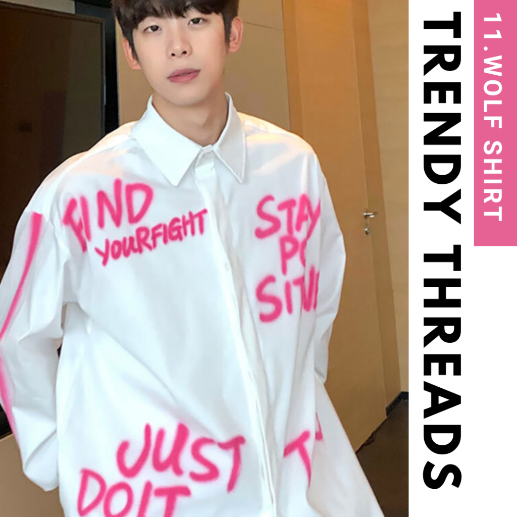 11.WOLF Trendy Threads Shirt men เสื้อแขนยาวผู้ชาย / S57