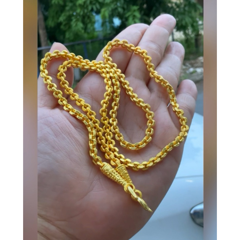 โซ่คตกฤตทรายตันแน่น2บ.ทองหุ้มฟรีกล่องฟรีตะขอ