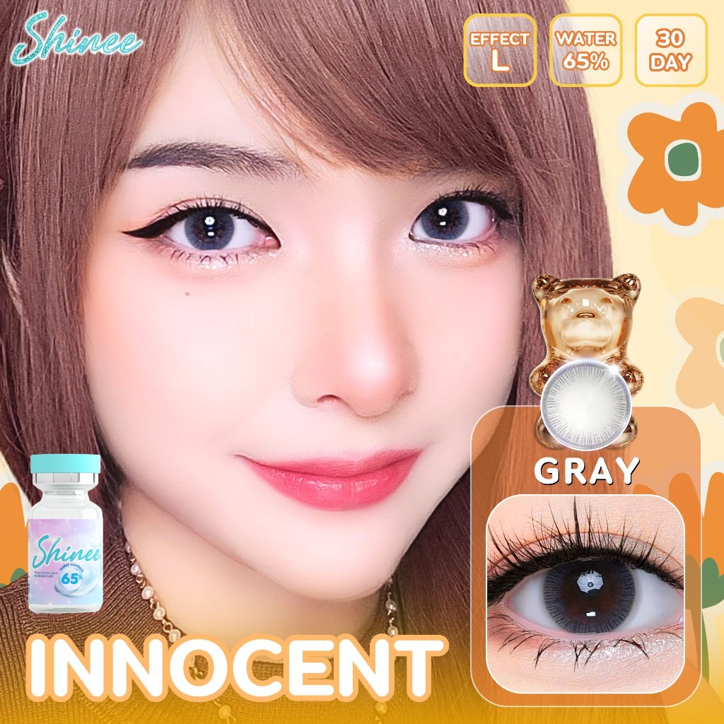 🔥 คอนแทคเลนส์ ❤️ขนาดกลาง❤️ Innocent (Shinee) สี : Brown/Gray