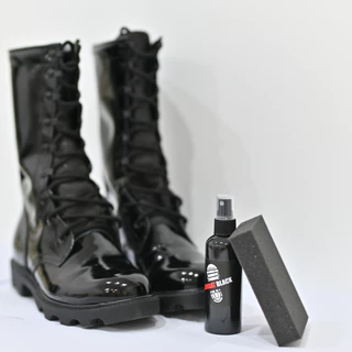 น้ำยาบำรุงหนังรองเท้า Combat Black เคลือบเงา เเถมฟรี!! ฟองน้ำ