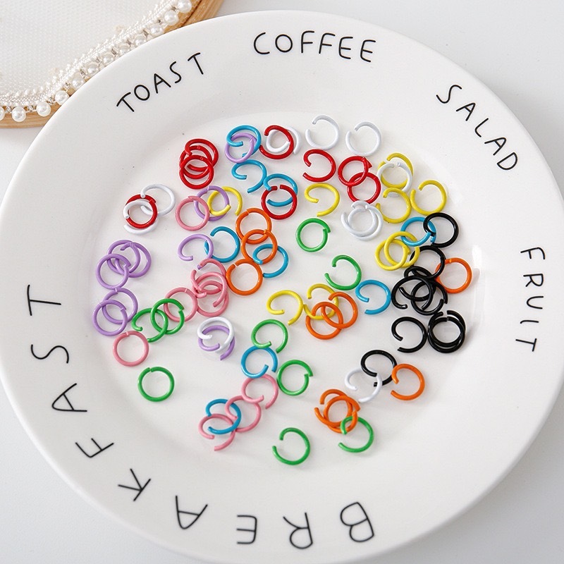 ห่วงกลมเชื่อมตะขอ แหวนโลหะติดพวงกุญแจ สำหรับทำเครื่องประดับdiy 8 มิล