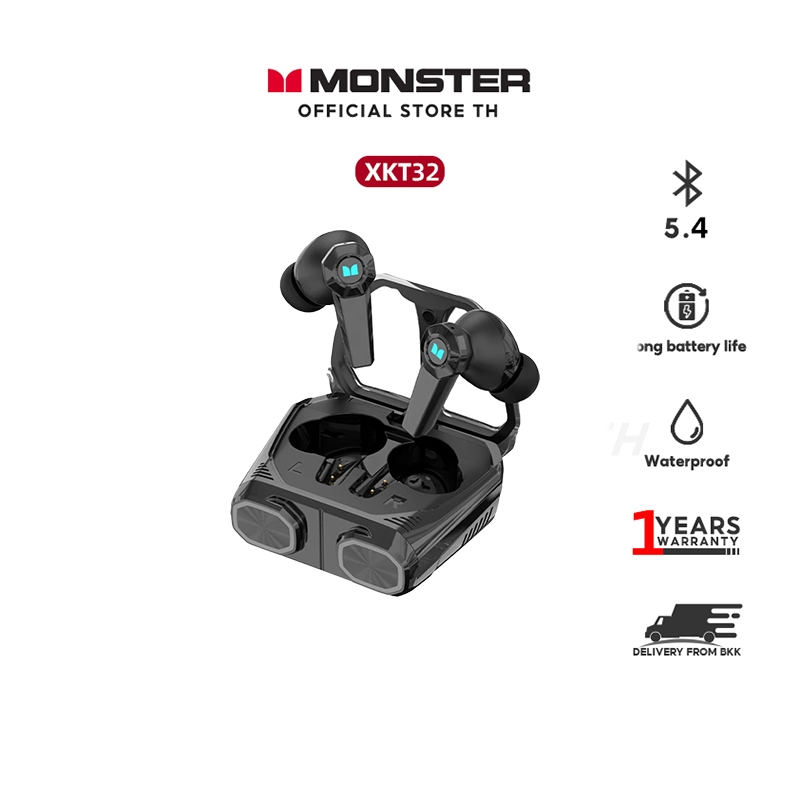 Monster XKT32 BT 5.4 หูฟังบลูทูธ หูฟังไร้สาย ระบบควบคุม แบบสัมผัส ตัดเสียงรบกวน กันน้ํา HIFI