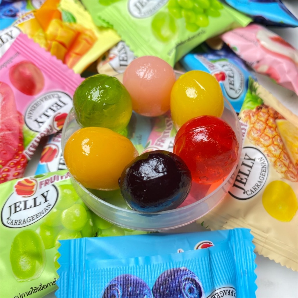 🍓🥭 เยลลี่Jelly กัมมี่ญี่ปุ่น หอม อร่อย นุ่มหนึบ 🍑🍒 🍊🥝เคี้ยวเพลิน 💥เยลลี่เจลลี่ คละรส 💥  🍇องุ่นม่วง 🍑พีช 🍓สตอบอรี่  องุ่น