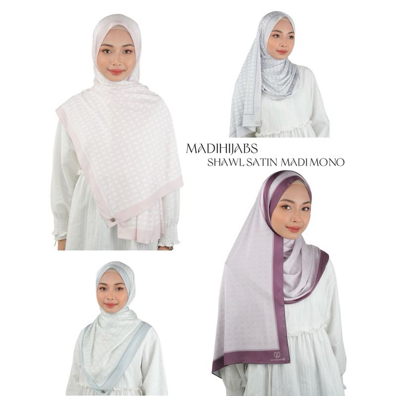 SHAWL SATIN SILK COLLECTION MADI MOMO ผ้าซาตินซิลค์พิมพ์ลาย พันยาว