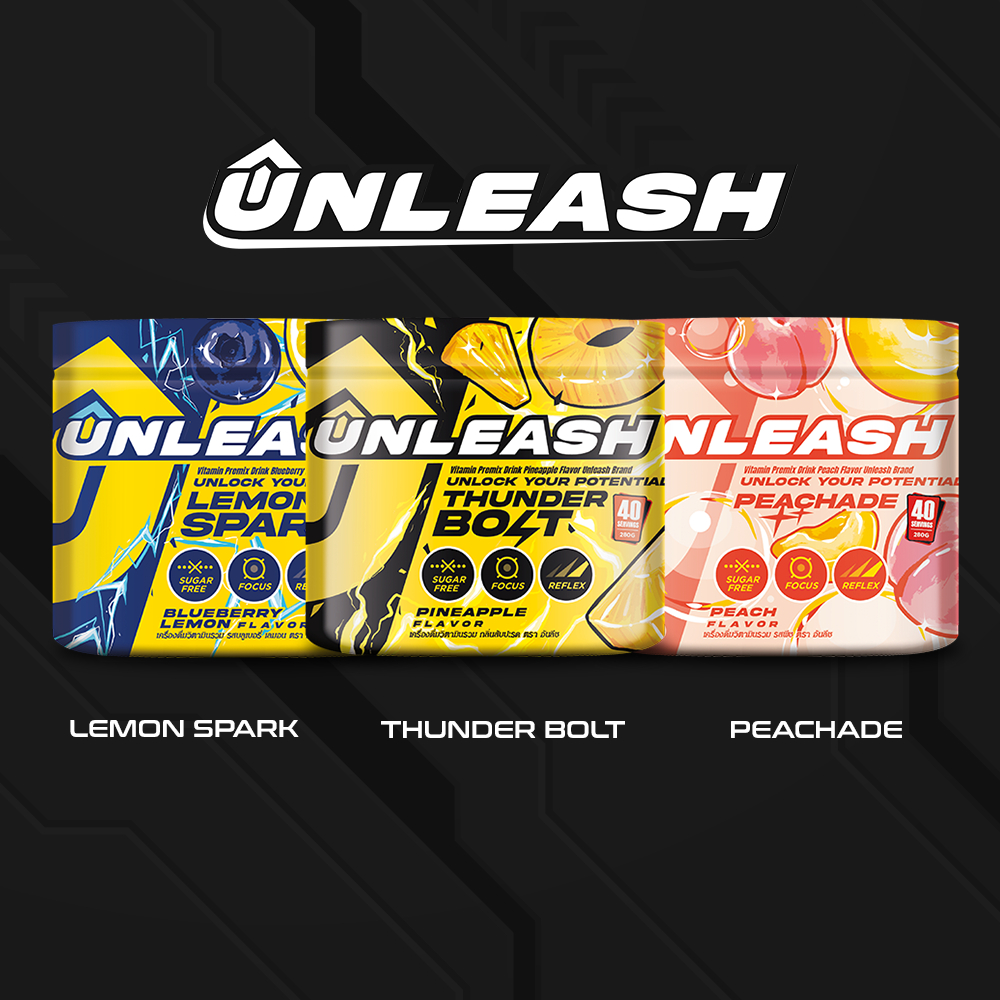 Unleash 1 กระปุก (40 Serve) เครื่องดื่มวิตามิน เพิ่มโฟกัส รีเฟรช น้ำตาล 0%