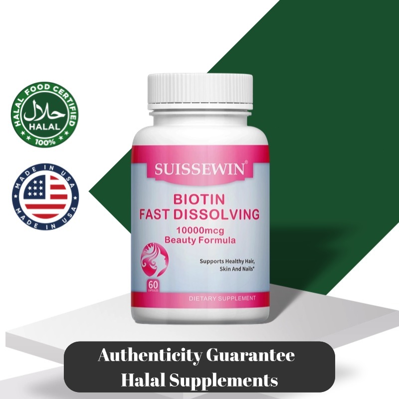 ไบโอติน 10,000 mcg วิตามิน H 【60 แคปซูล】Biotin 10,000 mcg Vitamin H