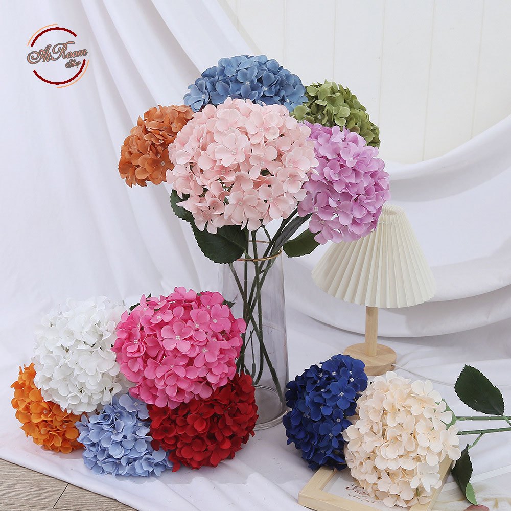 atroom ดอกไฮเดรนเยีย ช่อดอกไฮเดรนเยีย ดอกไม้ปลอม มีให้เลือก6สี ส่งจากรุงเทพฯ ดอกไม้ตกแต่ง